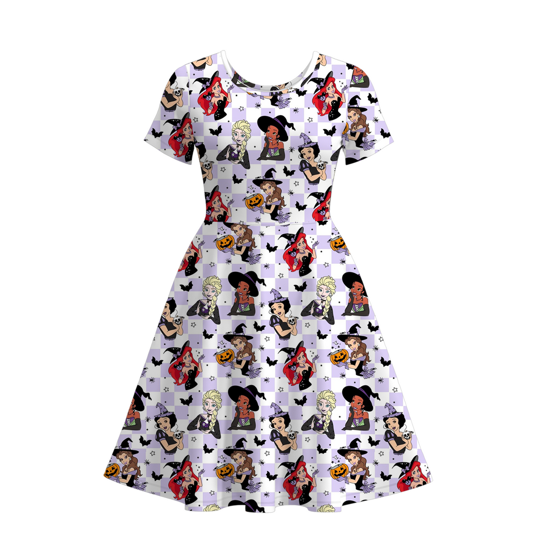 Halloween Witch princess short sleeve dress for women