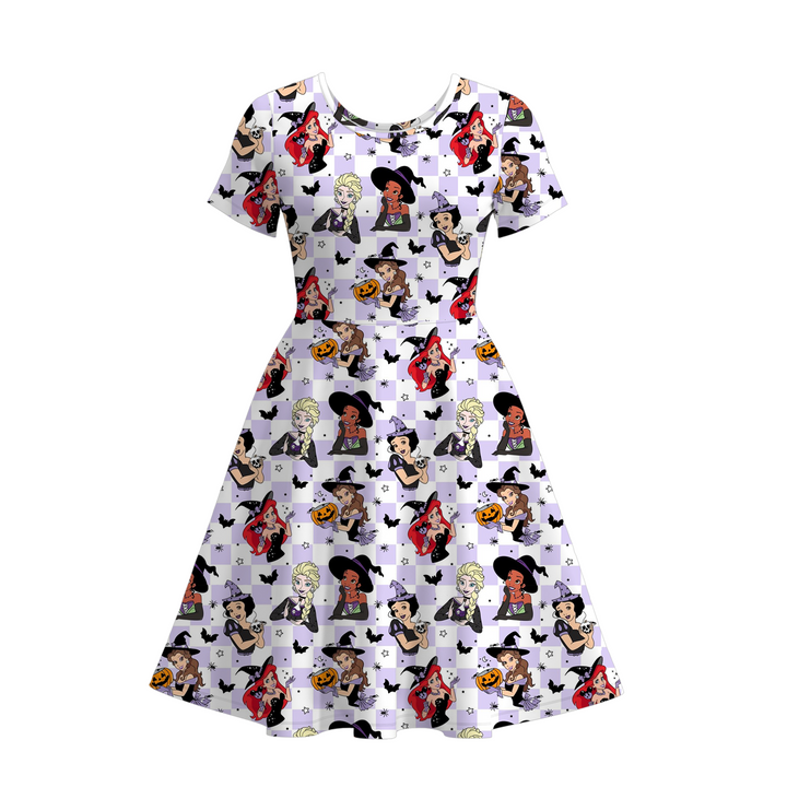 Halloween Witch princess short sleeve dress for women