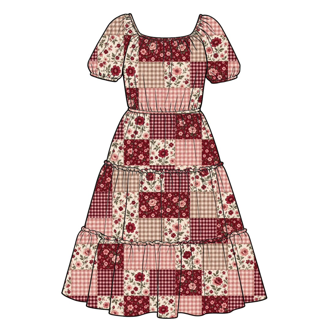 Floral Patchwork Family Matching Collection Mommy and Me Matching Outfits