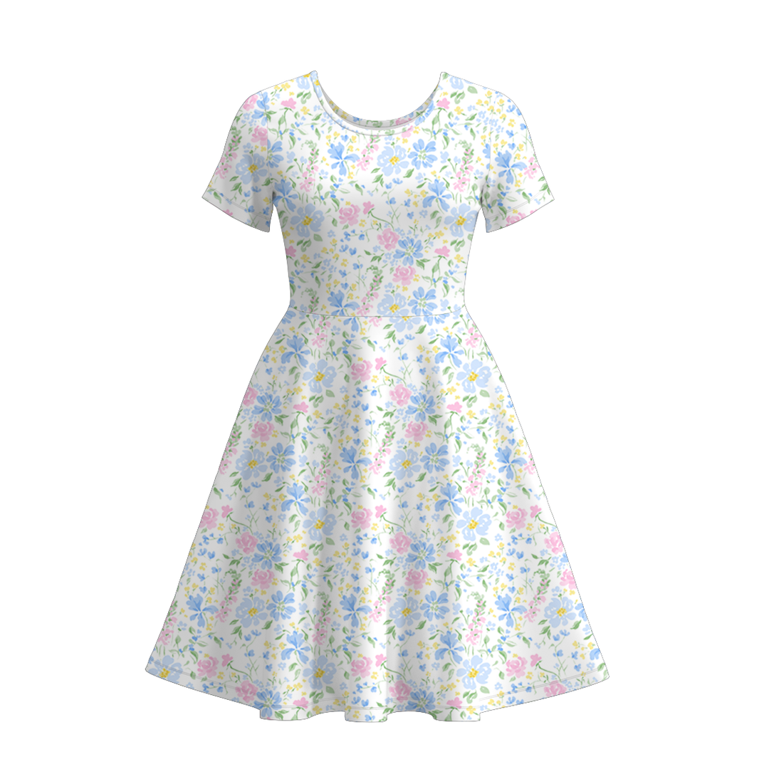 Mom &amp; Me Gingham &amp; Floral Patchwork A-Line Dress