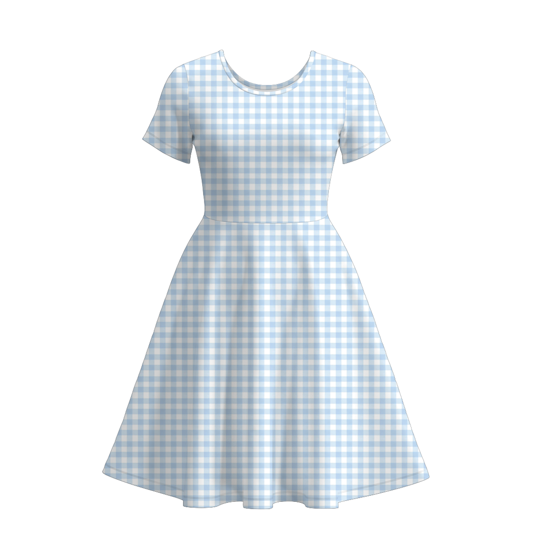 Mom &amp; Me Gingham &amp; Floral Patchwork A-Line Dress