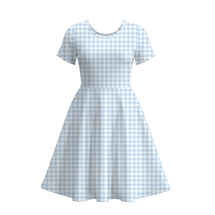 Mom &amp; Me Gingham &amp; Floral Patchwork A-Line Dress