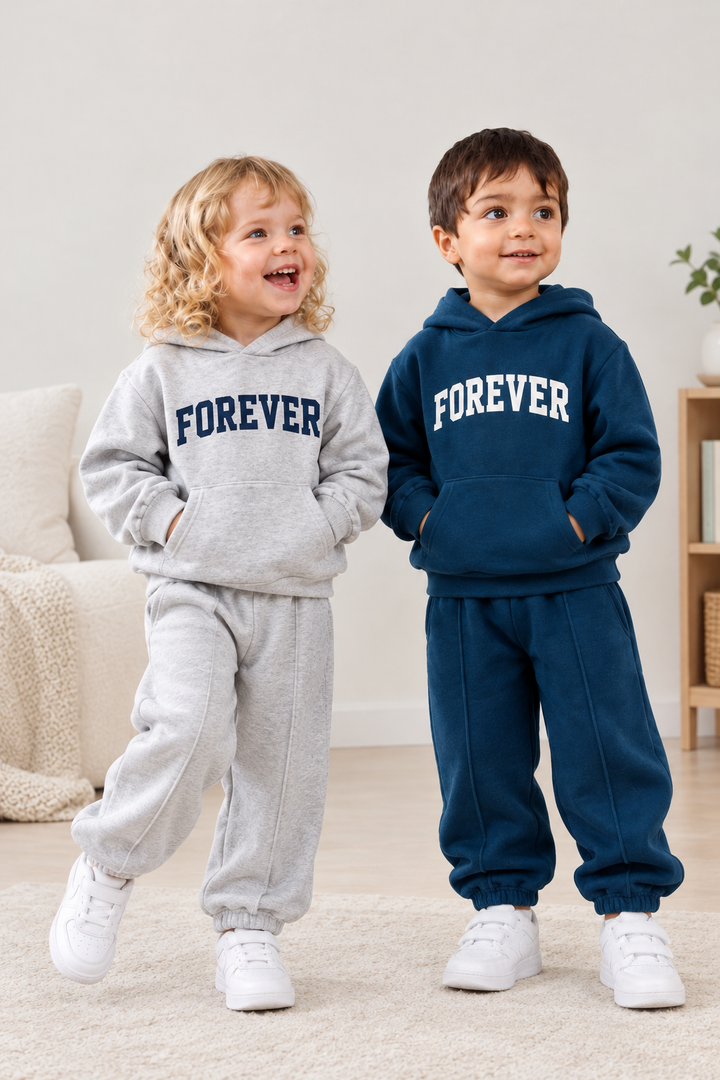 Kids Fleece-Lined Pullover Hoodie &amp; Sweatpants 2PCS Set