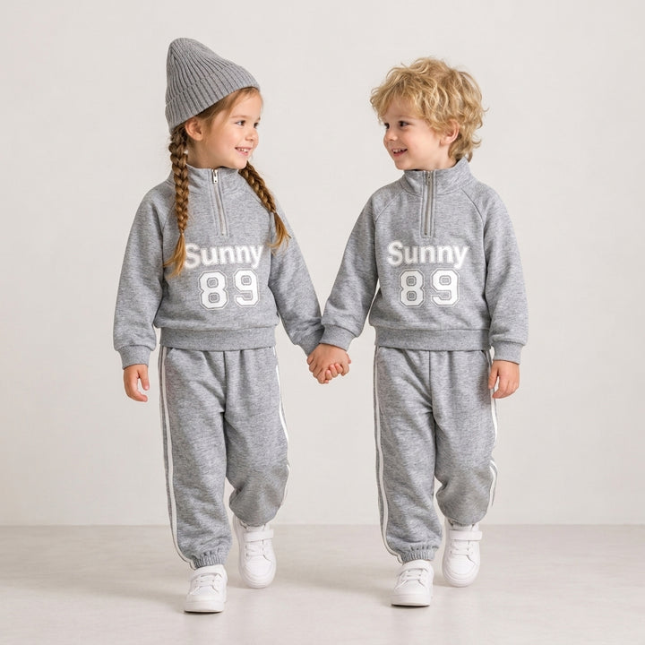 Kids Grey Sunny 89 Print Sweatshirt and Pants Set