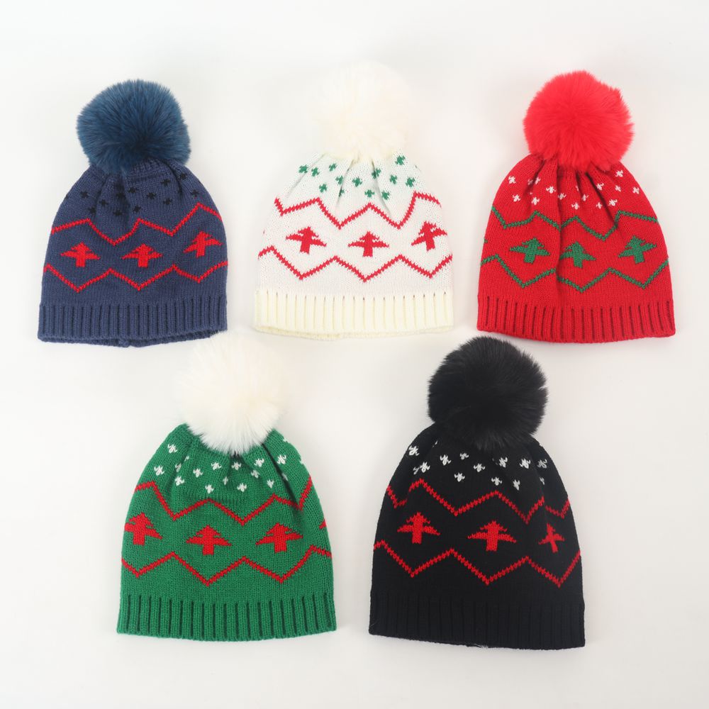 Baby toddler Christmas knitted hat jacquard beanie