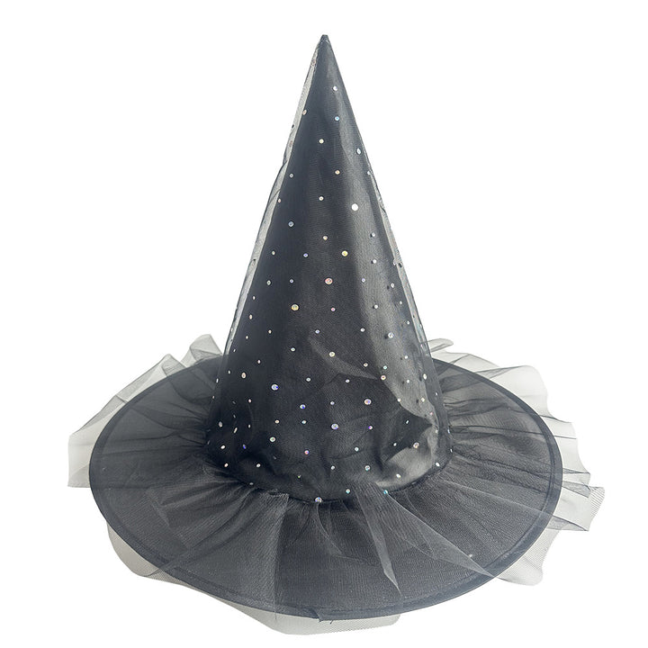 Halloween Glitter Mesh Witch Hat Party dress hat