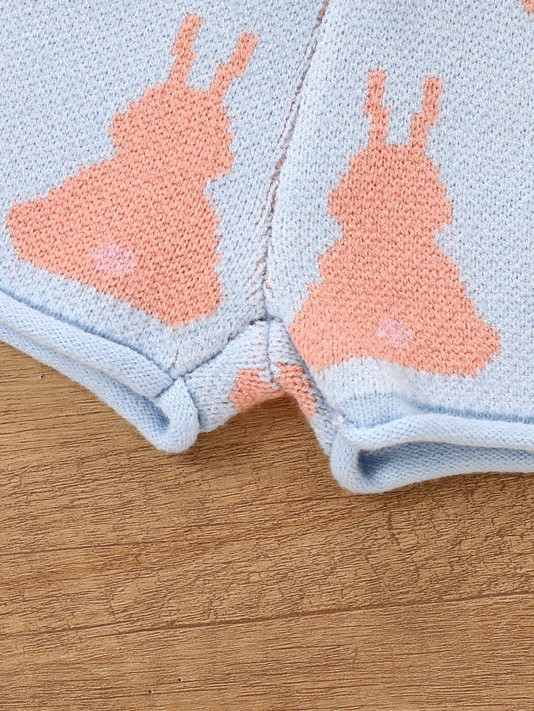 Easter bunny Jacquard short-sleeved knitted top&shorts set