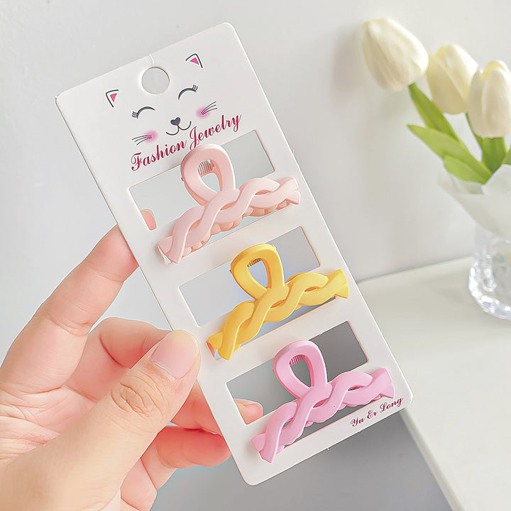 Candy color small clip girls hair clip set