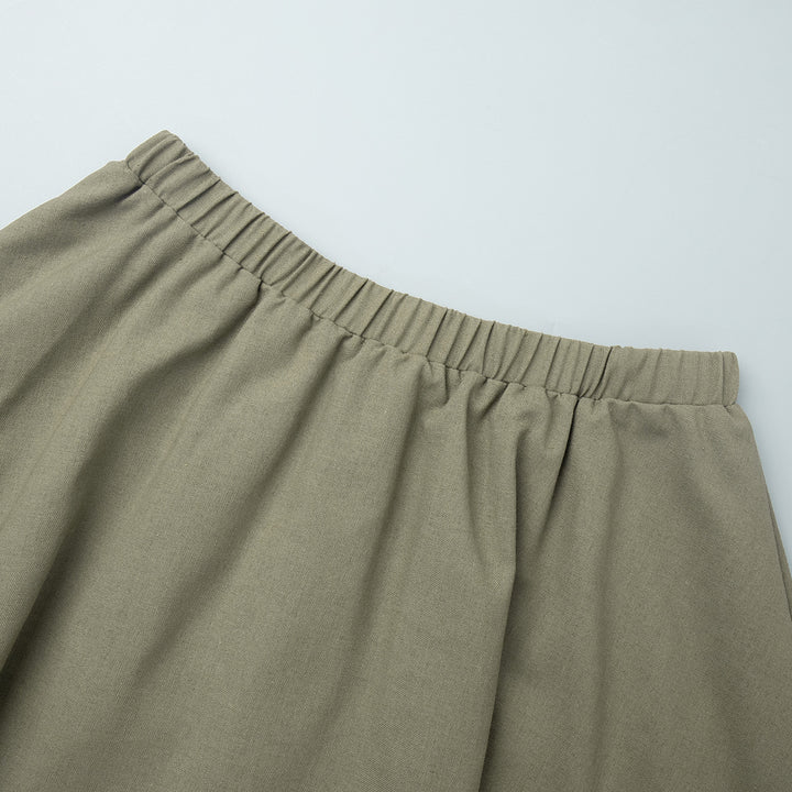 Round neck vest&pleated skirt casual suit for women