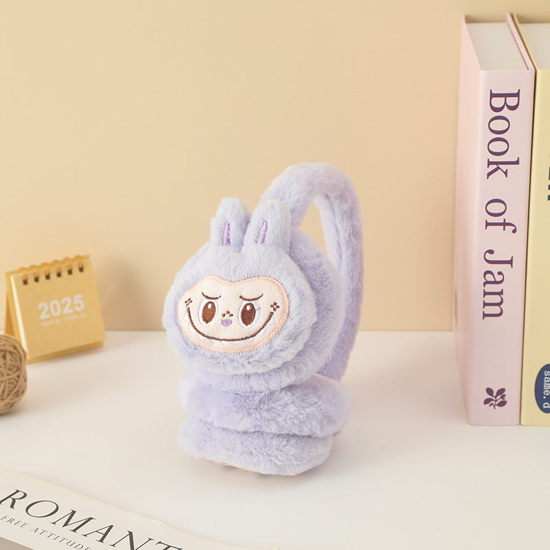 Cute monster plush furry earwarmers cartoon winter earmuffs