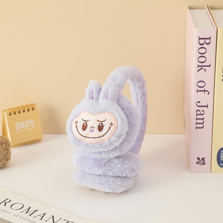 Cute monster plush furry earwarmers cartoon winter earmuffs