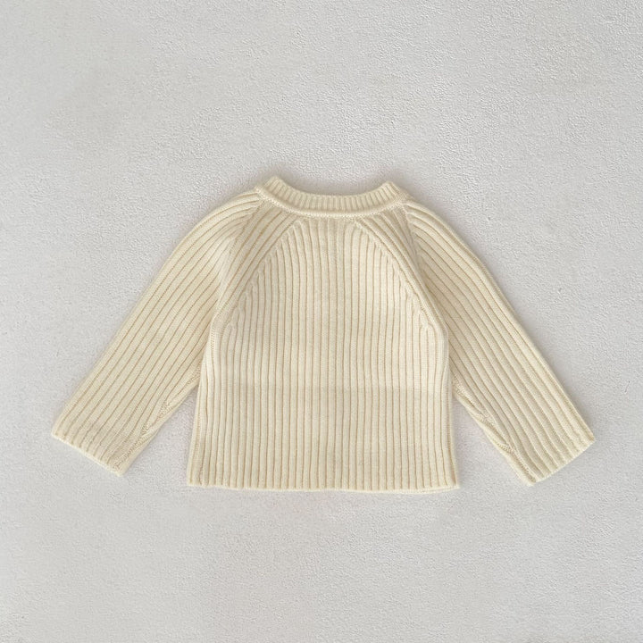 Baby solid color knitted thickened cardigan
