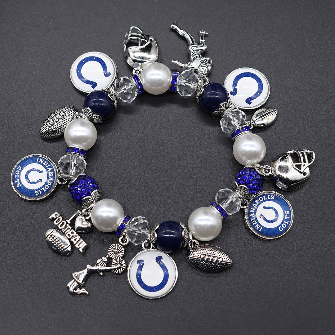 Football Game Day Alloy pendant beaded bracelets