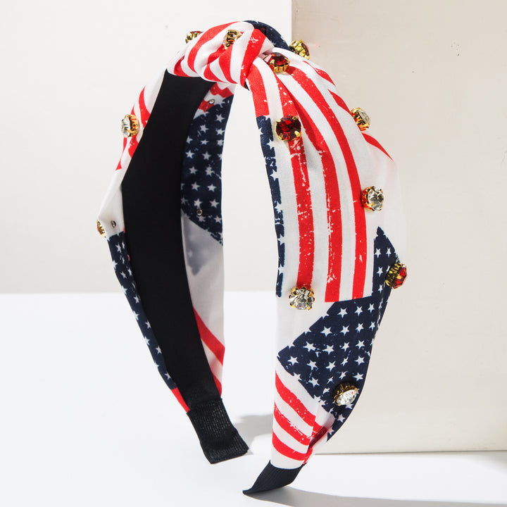 American Flag Diamond Star Headband for 4th of July