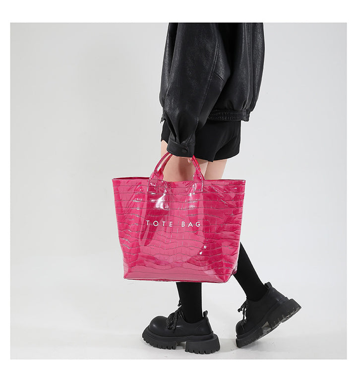 Large capacity simple trendy tote bag for women