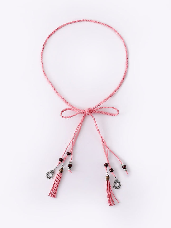 Boho style braided waist rope women's belt
