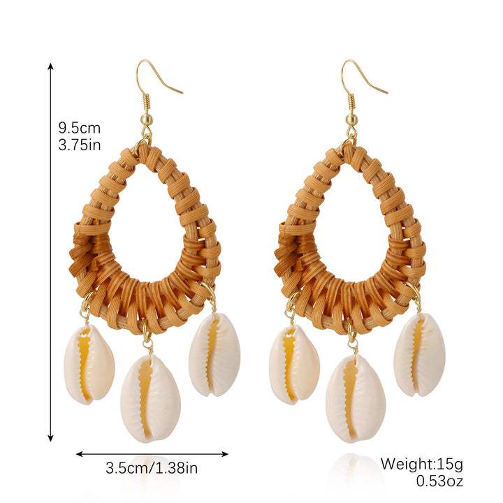 Boho straw earrings for women