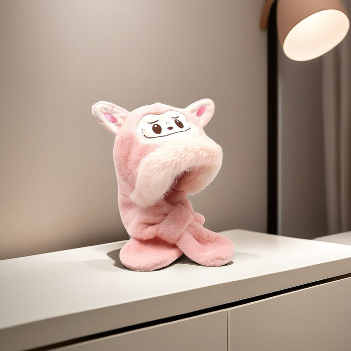 Labubu furry hat Scarf&Glove-All in one