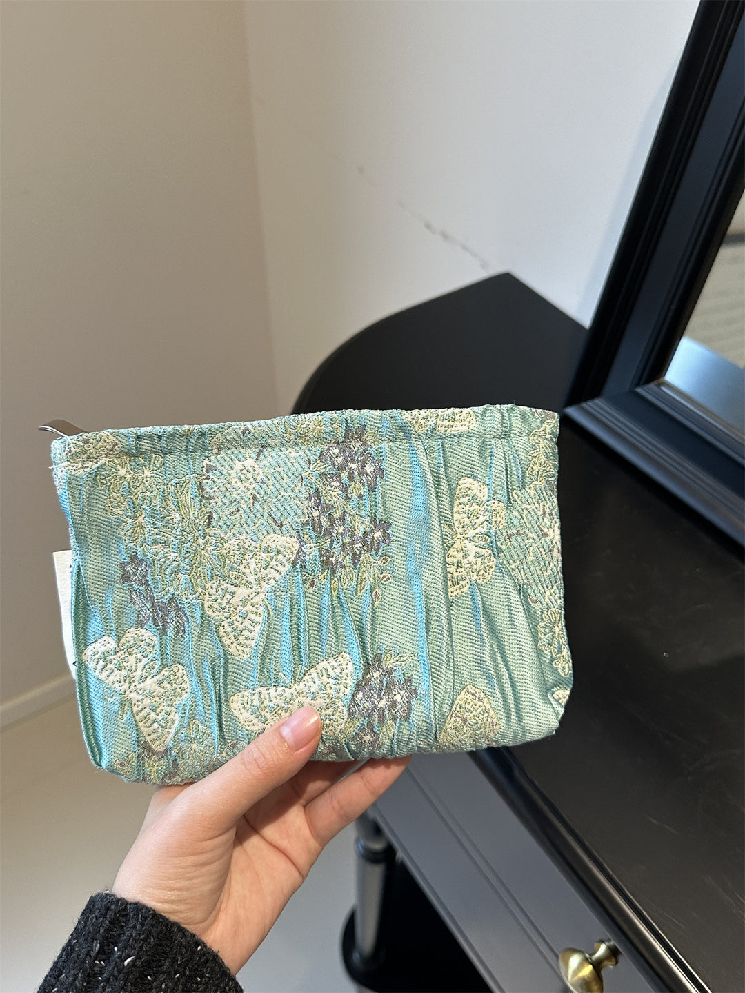 Butterfly Textured cosmetic bag portable travel toiletry bag
