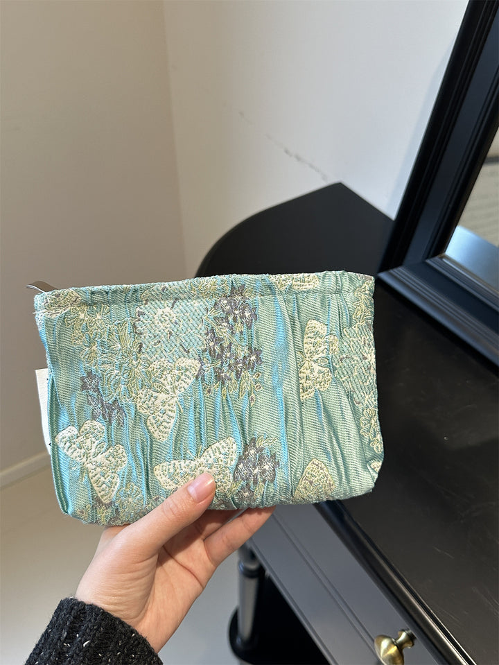 Butterfly Textured cosmetic bag portable travel toiletry bag
