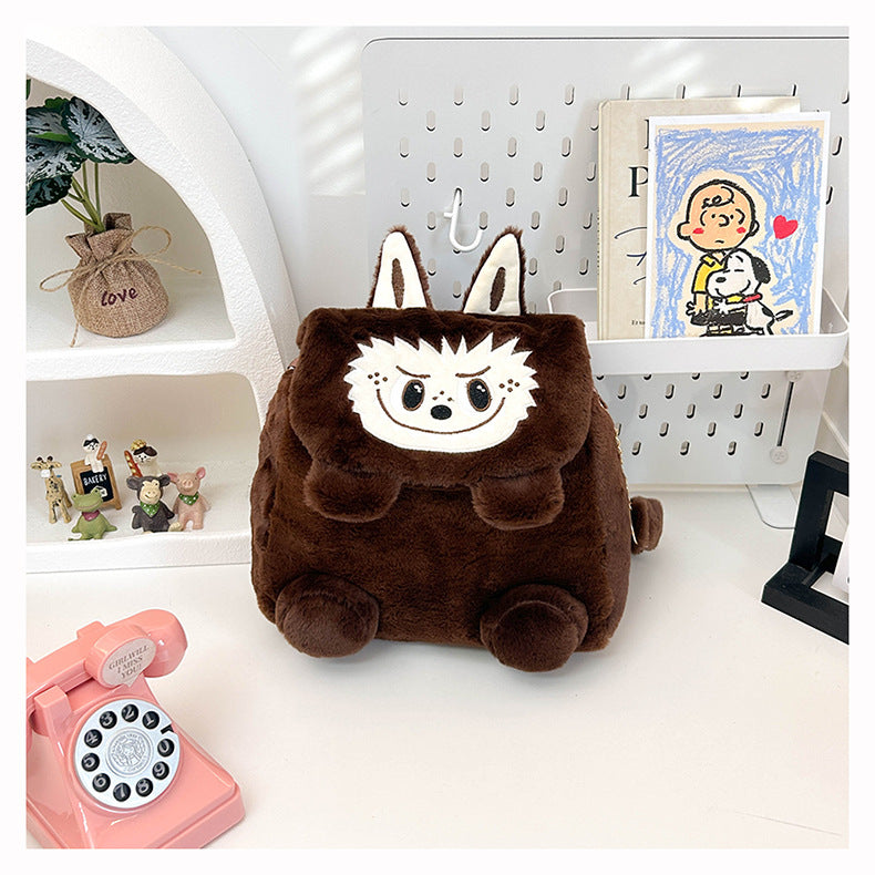Labubu plush bag large capacity outing shoulder bag backpack