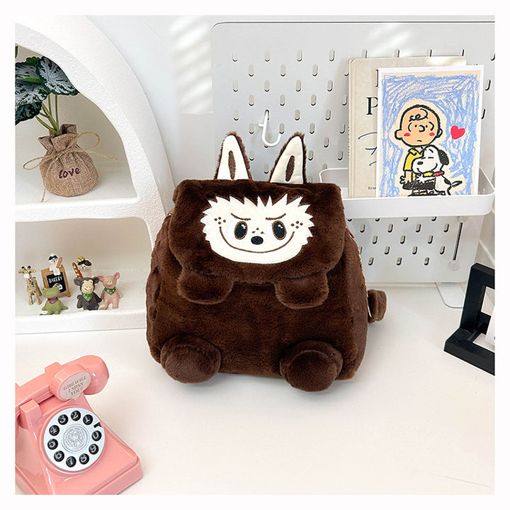 Labubu plush bag large capacity outing shoulder bag backpack