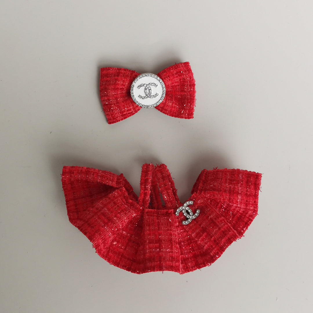 Labubu designer dress&necklace set dolls clothes