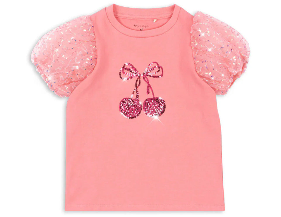BALLERINA TEE-pink sequin bow glitter tee for girls-preorder