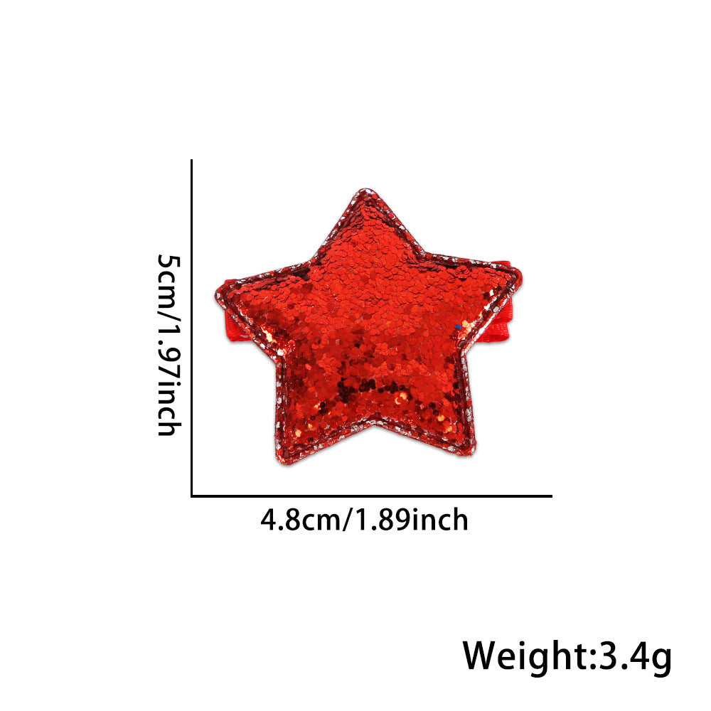 4th of July star sequin hair clip for kids&adults