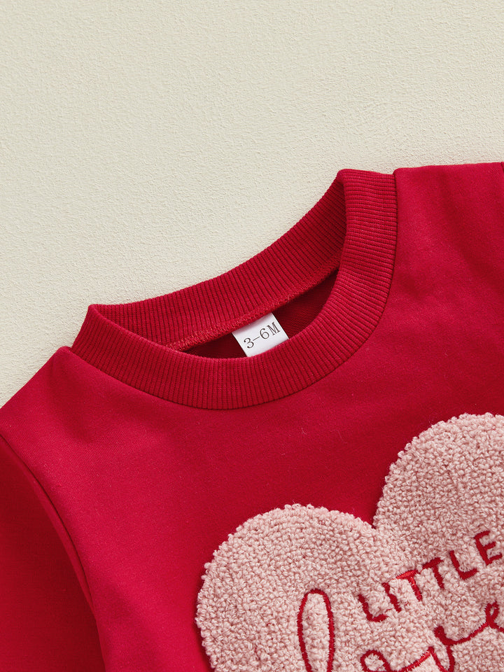 Baby Valentine's Chenille embroidered love heart romper