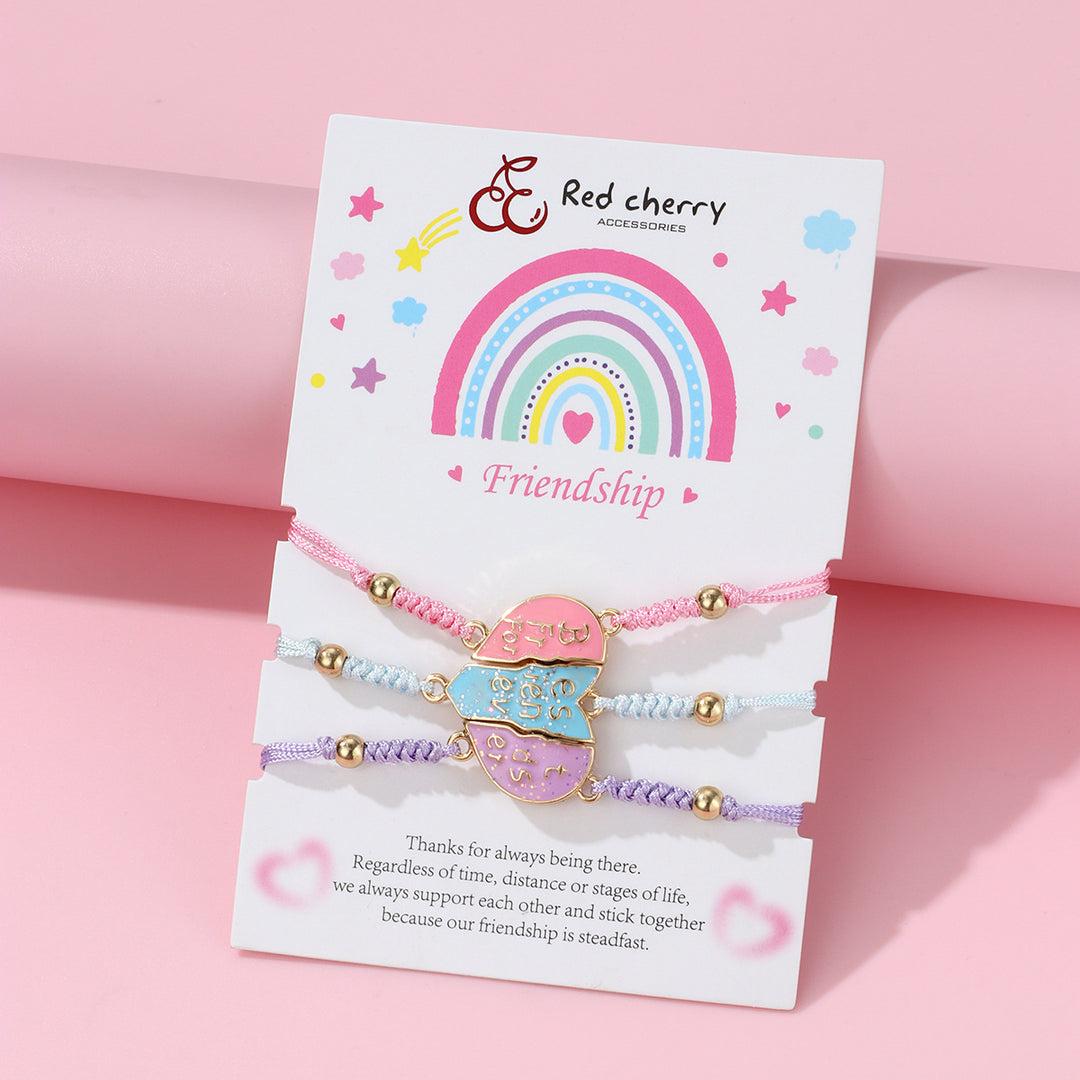 Valentine's Heart-shaped magnetic bracelets for best friends 3pcs set