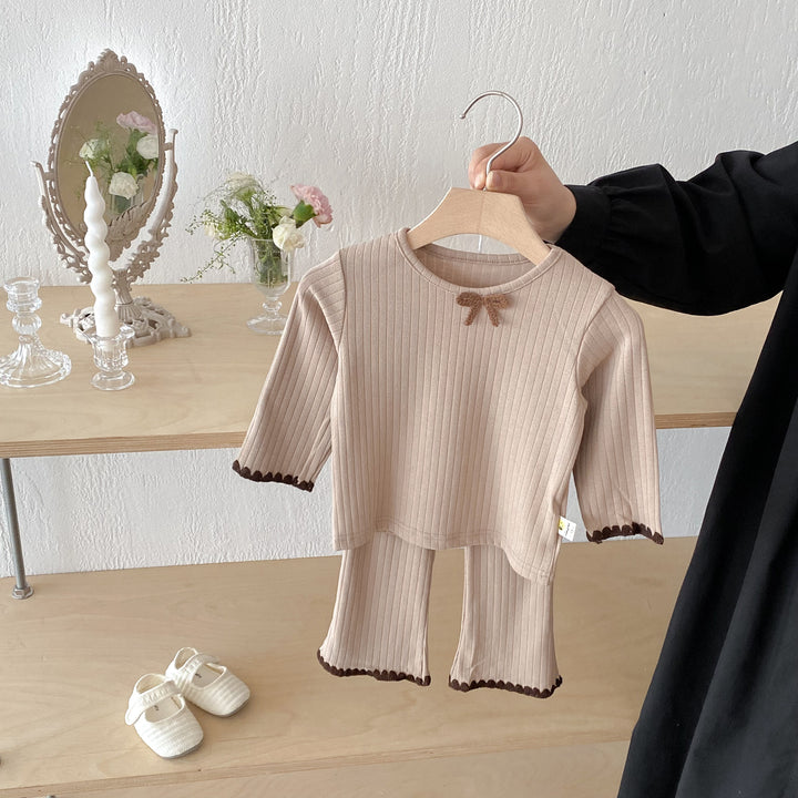 Baby toddler long sleeve top&pant 2pcs set- pit fabric