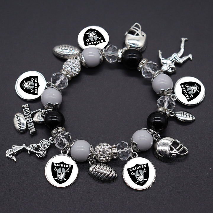 Football Game Day Alloy pendant beaded bracelets