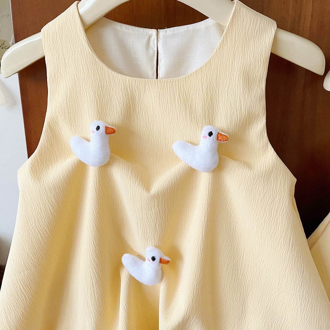 Cute little duck yellow flower bud dress silly goose outfit