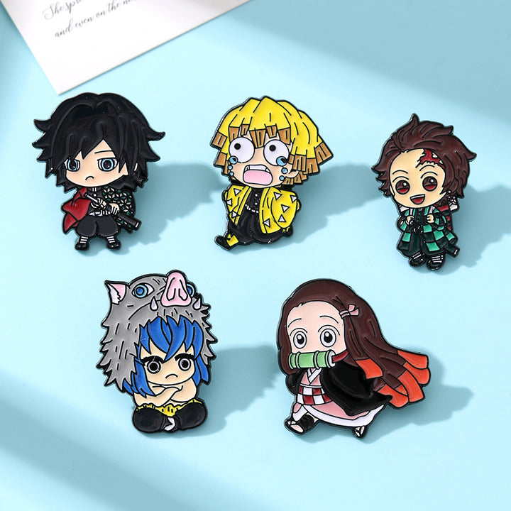 Demon Slayer: Kimetsu no Yaiba characters brooch badge