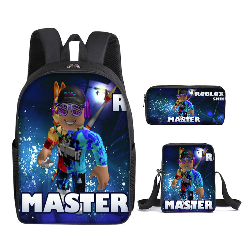 Roblox theme schoolbag students backpack 3pcs set
