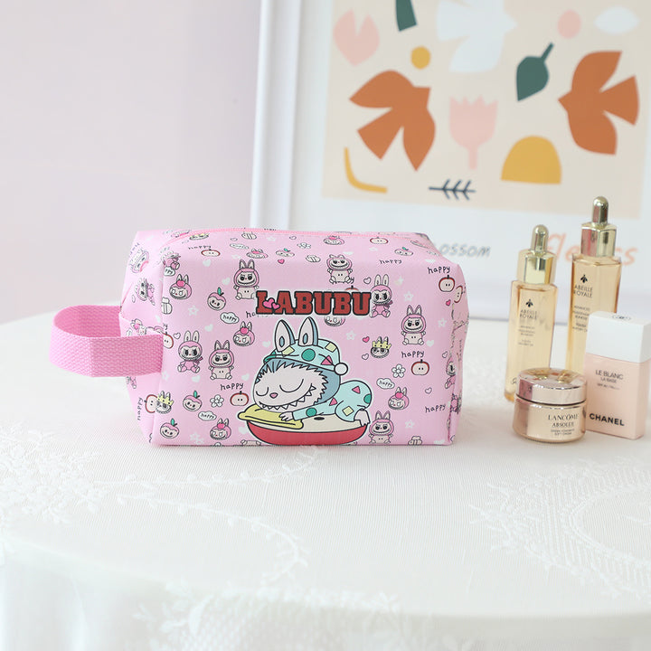 Labubu cute cartoon PU large capacity cosmetic bag