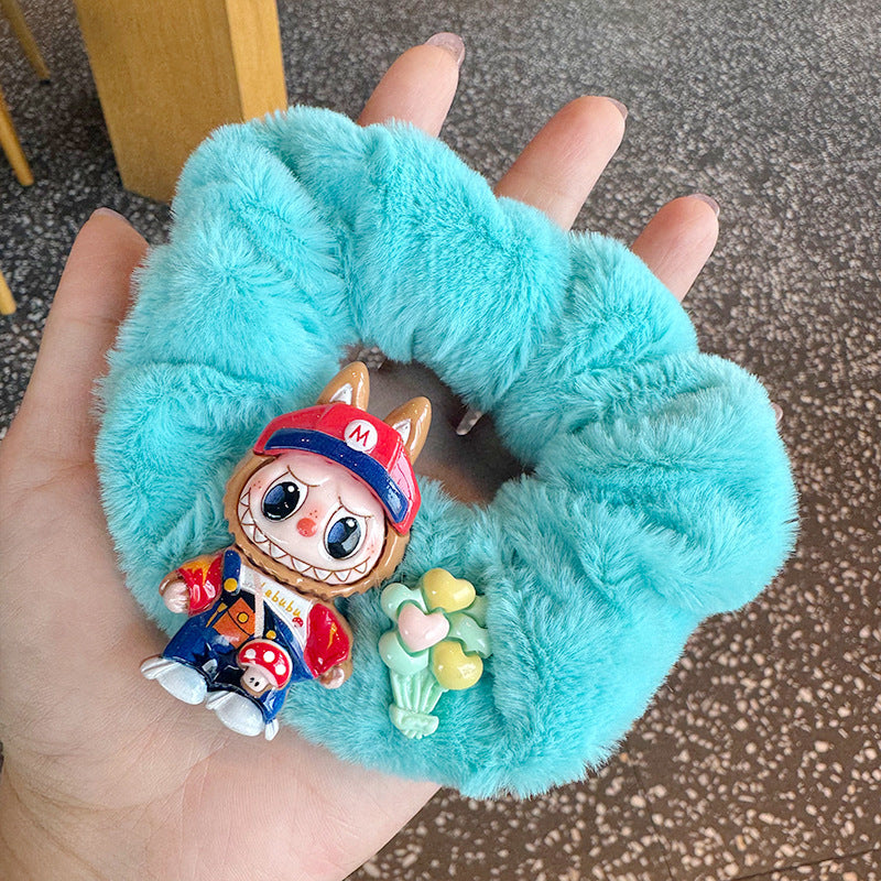 Funny Labubu plush hair rope labubu hair rubber band