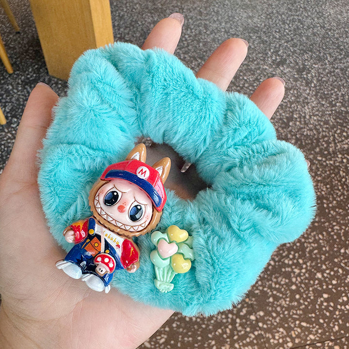 Funny Labubu plush hair rope labubu hair rubber band