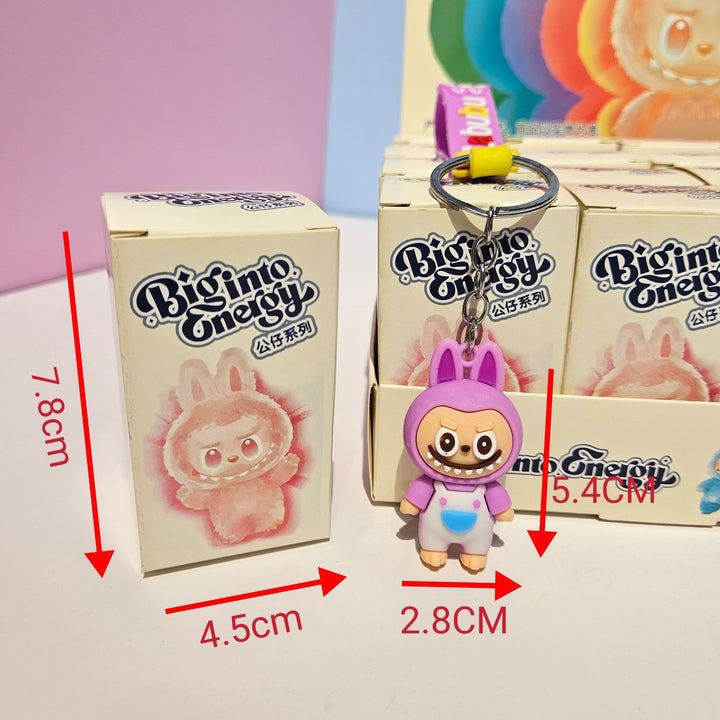 Cute monster labubu silicone keychain Blind Box-24pcs