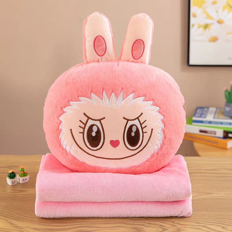 Labubu pillow throw blanket 2pcs set