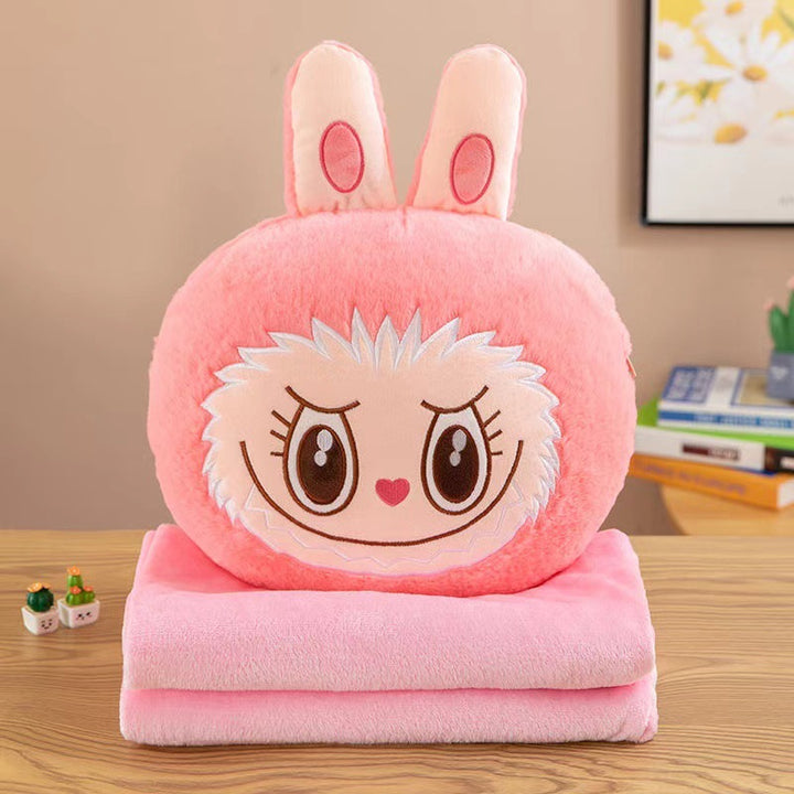 Labubu pillow throw blanket 2pcs set