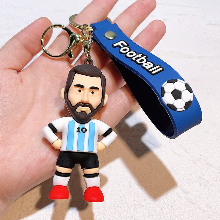 Football star character keychain Messi Ronaldo fan gift