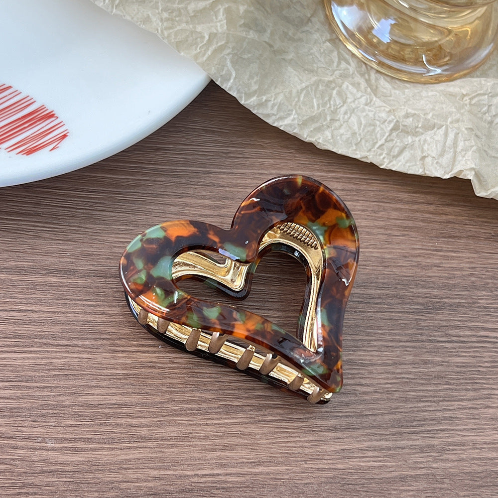 Valentine's Day heart-shaped hair shark clip