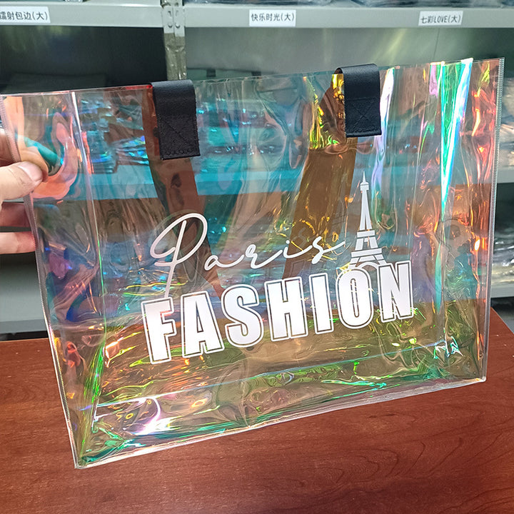 Laser PVC transparent jelly bag beach waterproof bag