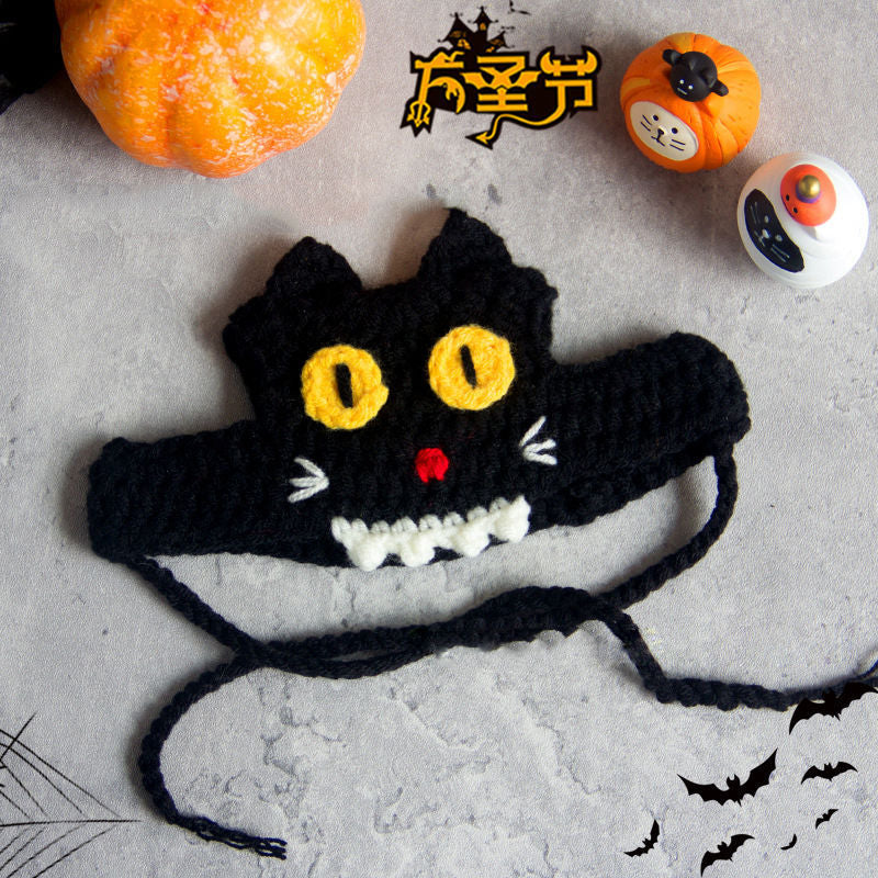 Halloween pet handmade crochet hat bib funny costume