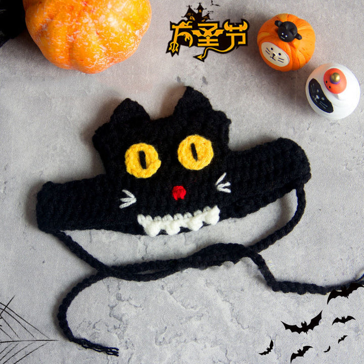 Halloween pet handmade crochet hat bib funny costume