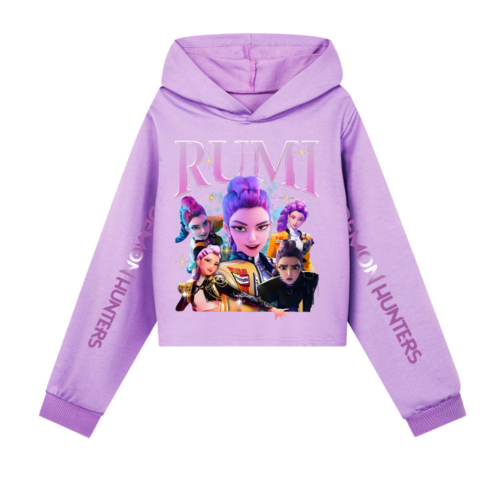 KDH K-pop inspired Rumi cropped hooded sweatshirt