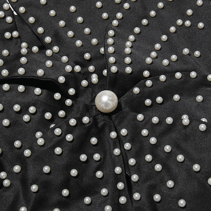 Halter Neck 3D Flower Beaded Pearl Bandeau Top