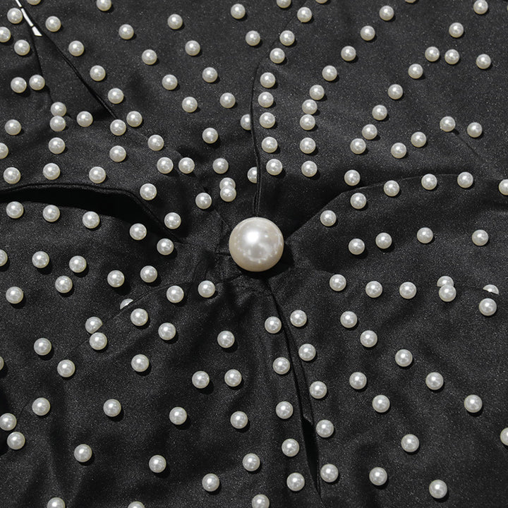 Halter Neck 3D Flower Beaded Pearl Bandeau Top